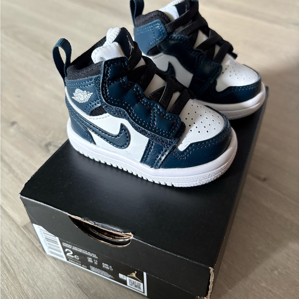 Jordan Kids' High-Top Sneakers - Navy and White